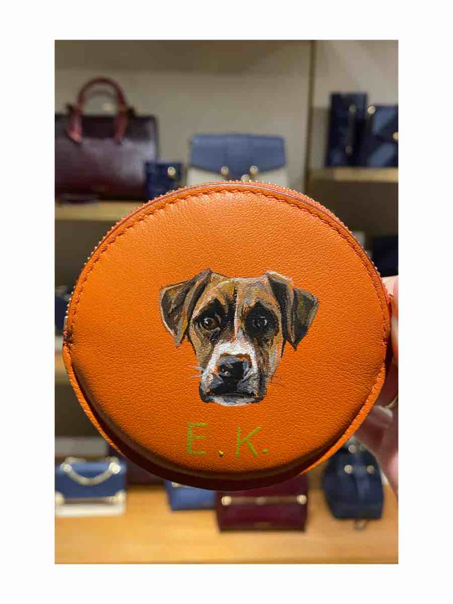 Personalised painted small leather good
