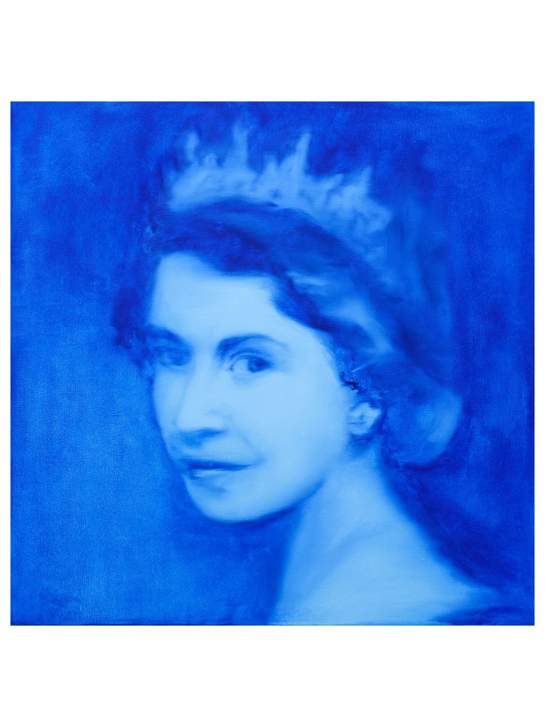 Oil Painting, Textured Panel, Home Decor, Classic Art, Fine Art, Provejs London, Aivis Provejs, Art, Painting, blue, portrait, queen