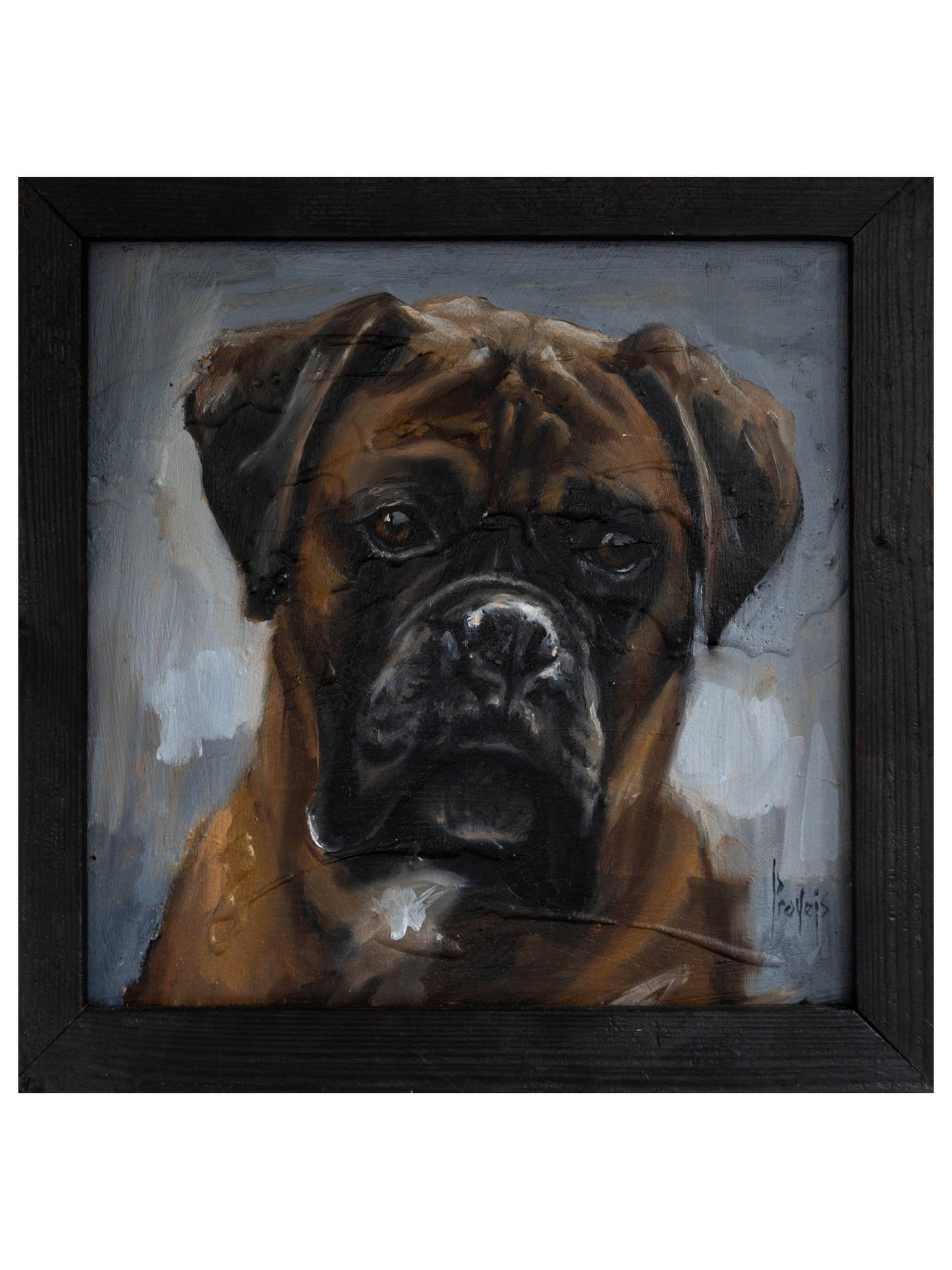 Boxer Dog Pet Portrait Painting by Aivis Provejs